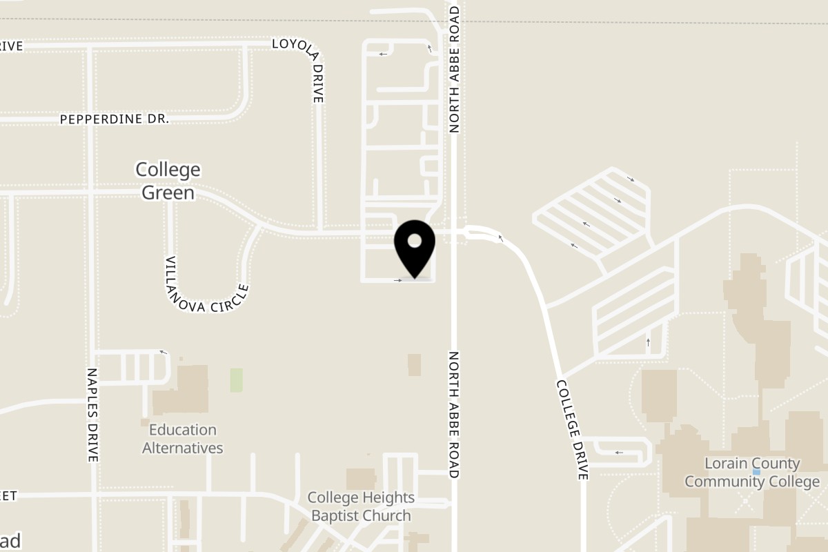 Map showing the location of Don Tequila Elyria on 1134 Abbe Rd N in Elyria